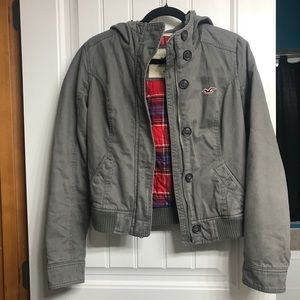 Hollister faux fur jacket. Size medium